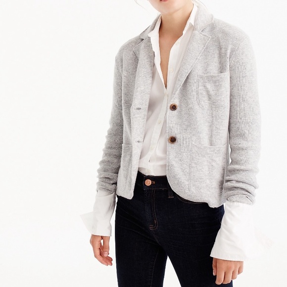 J. Crew Jackets & Blazers - J.Crew Sz L Cropped Sweater Jacket EUC
